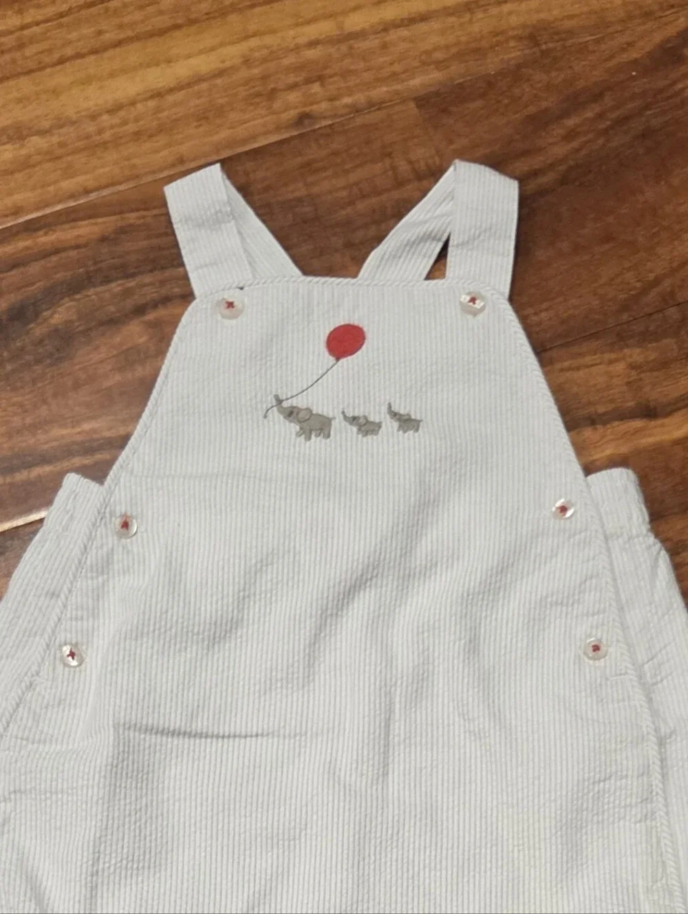 Janie & Jack NWT/EUC 6-12 Month Seersucker Elephant Shortall, Reversible Blanket